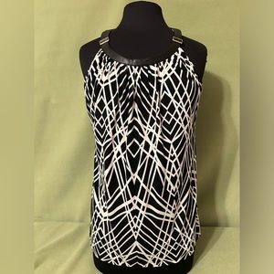 Summer fun with Calvin Klein Black and White shirt.